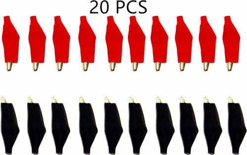 Vista 6 de Pinzas de cocodrilo Kit de prueba eléctrica de 1.77 "/45 mm pinzas de cocodrilo ayudante de puente con cubierta protectora de aislamiento 20 piezas