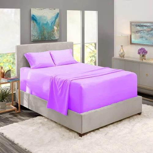 Vista 21 de Juego de sábanas de tamaño individual, juego de 4 piezas, sábanas de lujo para hotel, suaves, 100% algodón, 800 hilos, bolsillos profundos de 12