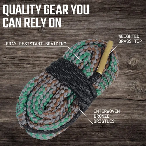 Vista 5 de Ultimate Rifle Build cuerda estilo serpiente para .223 5.56mm/.22/9mm/.380/12 GA/.30/.308/.44 Cal y más Cuerda limpiadora de armas compacta