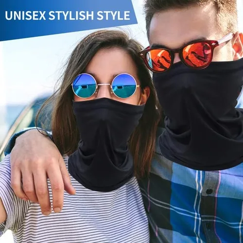 Vista 3 de SHEVERCH Máscara de cuello para hombres y mujeres, protección solar UV, resistente al viento, bandana de caimán para la cara, bufanda, ciclismo