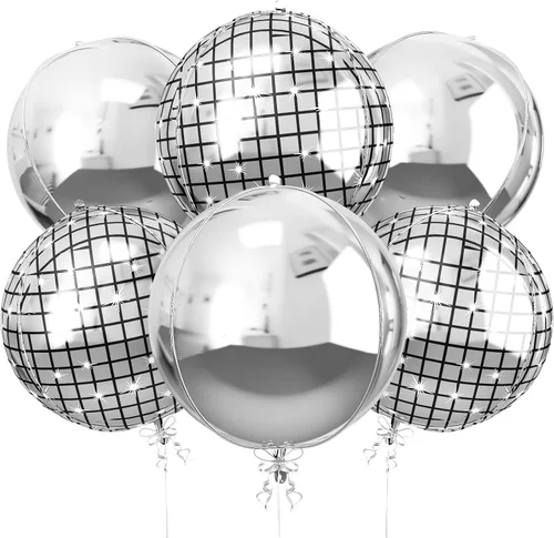 Vista 41 de 12 globos redondos de aluminio blanco crema, globos de 22 pulgadas y 10 pulgadas 4D de Mylar marfil de helio 4D, color beige, blanco arena