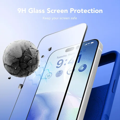Vista 958 de GONEZ Funda magnética para iPhone 14, compatible con Magsafe, con protector de pantalla + protector de cámara, forro de microfibra antiarañazos