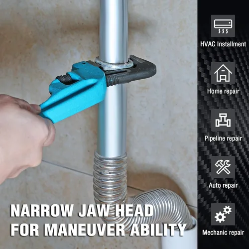 Vista 6 de DURATECH Llave de tubo de 10 pulgadas con compensación, llave de tubo de extremo de servicio pesado, mango de hierro fundido, llave de fontanería