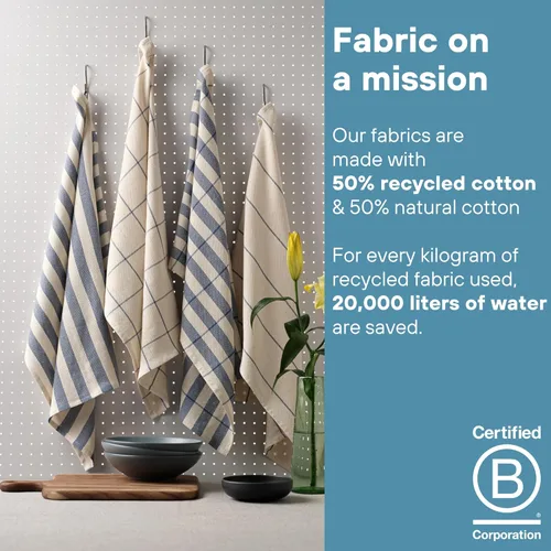 Vista 6 de MEEMA Upcycled Spring - Toallas de cocina de tela de algodón, toallas de mano súper absorbentes con lazo para colgar, trapos de limpieza y paños