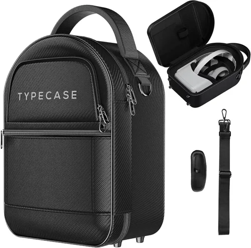 typecase Funda de transporte para Oculus Quest 2, Elite Strap y Quest 2 accesorios Capacidad para controladores, paquetes de baterías, cables de