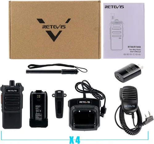 Vista 7 de Retevis Radio RT86 de 2 vías de largo alcance, radio profesional Walkie Talkies con micrófono, radios bidireccionales resistentes, alta potencia