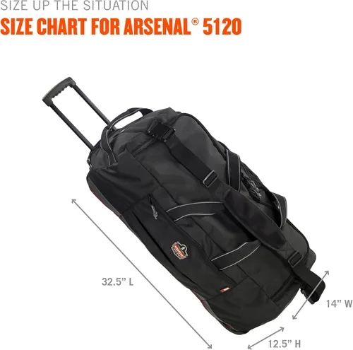 Vista 3 de Ergodyne Arsenal 5120 - Bolsa de viaje con ruedas, 32.3 in, color negro
