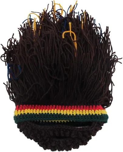 Vista 5 de FALETO Gorro de punto para barba con rastas hechas a mano peluca de fantasía gorras de Halloween