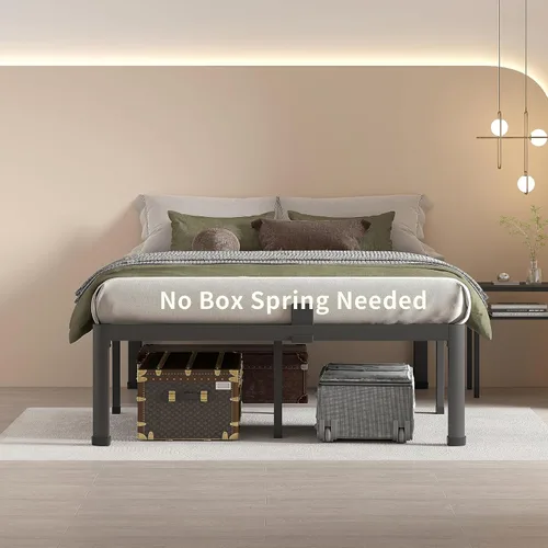 Vista 6 de MAF 12 Inch Full Size Metal Platform Bed Frame with Round Corner Legs, Mattress Slide Stopper, 3000 LBS Heavy Duty Steel Slats Support, No Box