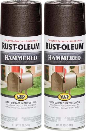 Vista 24 de Rust-Oleum 7215830 – Pintura en aerosol con efecto martillado para prevención del óxido, 12 oz (340 g), color negro