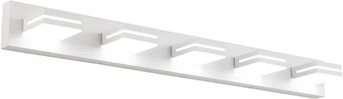 Vista 68 de SineRise Lámparas LED modernas para tocador de baño (3 luces, 24 pulgadas), accesorios de iluminación de pared de acrílico moderno dorado mate sobre