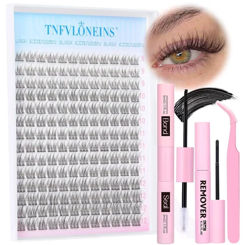 Vista 16 de Racimos de pestañas naturales, racimos de pestañas Wispy, 154 piezas, extensiones de pestañas en racimo, pestañas individuales, aspecto natural