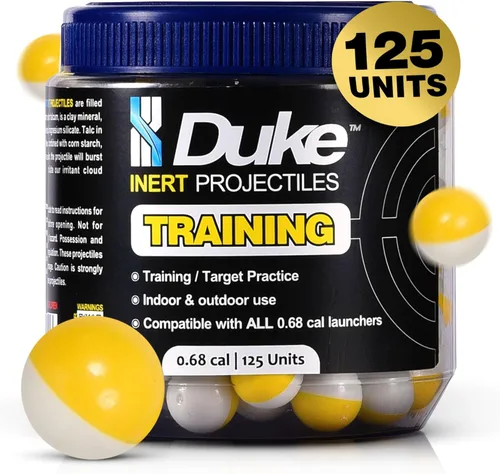 Vista 9 de Duke Inert Projectiles - 68 pistolas de entrenamiento de munición Cal, proyectiles de polvo no letal calibre 68, bolas de defensa personal, pistola
