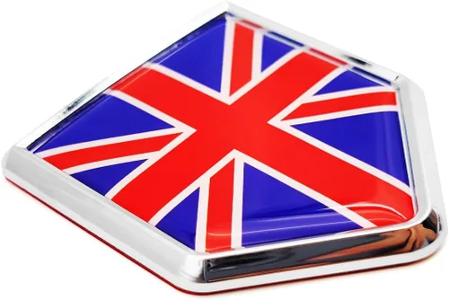 Overdecor Calcomanías de bandera británica del Reino Unido del Reino Unido, emblema de coche, accesorios de coche Union Jack, decoraciones de