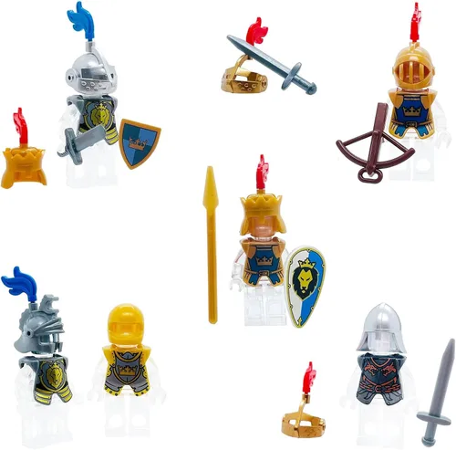Vista 6 de Miutrue Paquete de Accesorios de Armas de Caballero Medieval Juguete de Bloques de Construcción Armadura Casco Escudo Arco Flecha Diseñado para Mini
