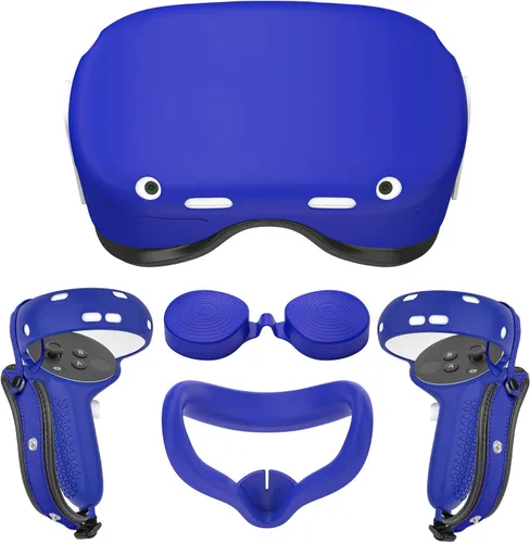 Controller Grips Cover for Oculus Quest 2Anti-Leakage Silicone Face Cover for Oculus Quest 2 with Lens Protective Cover and VR Shell Accessories Set