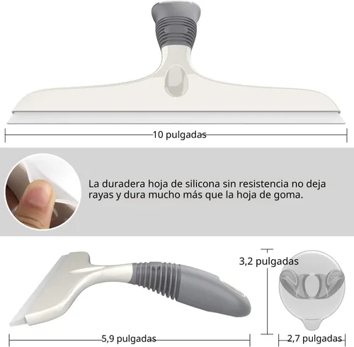 Vista 6 de MR.SIGA Escobilla de silicona multiusos para ventana, vidrio, puerta de ducha, parabrisas de automóvil, limpiador de ventanas resistente, incluye