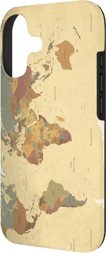 Vista 2 de Funda para teléfono inteligente con diseño de mapa mundial para iPhone 17