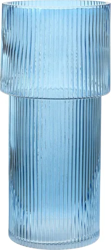 Vista 49 de Jarrón redondo de cristal, floreros para ramo, jarrones de vidrio acanalado para flores, pequeño jarrón transparente para sala de estar, oficina