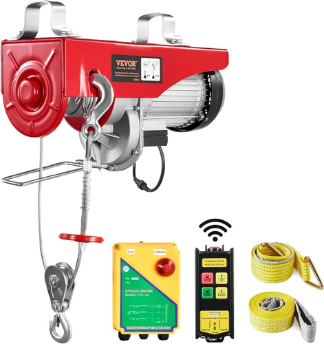Vista 10 de VEVOR Polipasto eléctrico con control remoto, cabrestante eléctrico de 1320 libras, polipasto eléctrico de 110 V con control con cable de 14 pies
