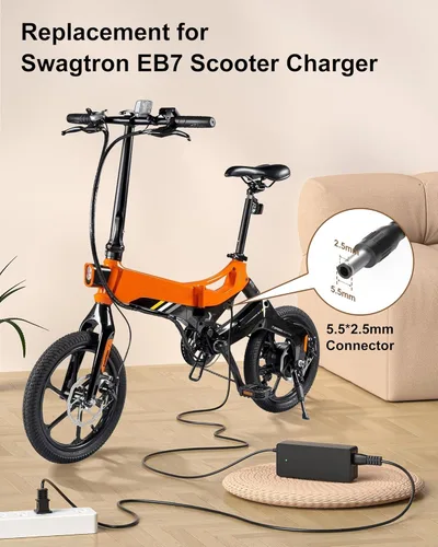 Vista 2 de Cargador de 42 V para Swagtron EB7 para Swagtron Elite EB5 EB7 Plus EB5 Pro EB8 Ebike EB-12 EB-11 EB-10 EB-9 36V Electric E Bike Swagcycle SC-1 SC1