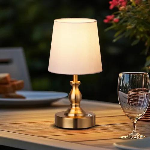 Vista 9 de PARTPHONER Mini lámpara de mesa LED inalámbrica, lámpara recargable de 5200 mAh operada por batería, brillo de 3 niveles, lámpara de escritorio