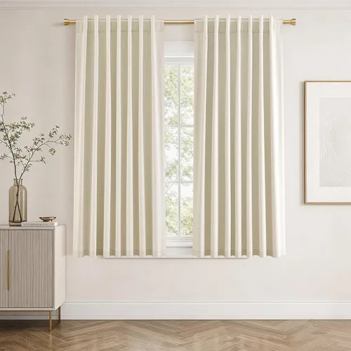 Vista 38 de Jowels - Cortinas opacas con pestaña trasera color beige cálido de 84 pulgadas de largo, 2 paneles para sala de estar y dormitorio, color beige