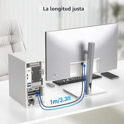 Vista 6 de Cable Matters [Certificado VESA] Cable DisplayPort 2.1 de 80 Gbps, 3.3 pies