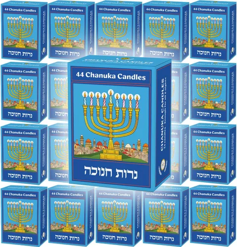 Vista 9 de The Dreidel Company - Velas de Janucá de Jerusalén, 2 paquetes de velas de Menorá de Janucá, 44 para las 8 noches de Janucá