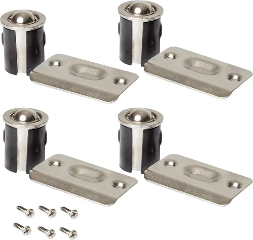 Vista 7 de Ilyapa Herrajes de bola para armario, cierre de bola francés para la parte superior de la puerta, pestillo invisible de despensa, color negro