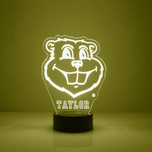 Vista 25 de Espejo Magic Gifts - Lámpara de luz nocturna personalizada con letrero LED de la Universidad Estatal de Boise (BSU) Buster Bronco Mascot con control