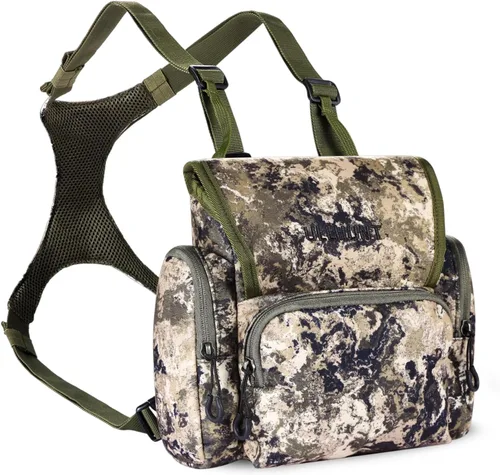 Vista 7 de skiguard Arnés bino con bolsa de telémetro y cubierta para lluvia, arnés binocular ligero, paquete de pecho para binoculares