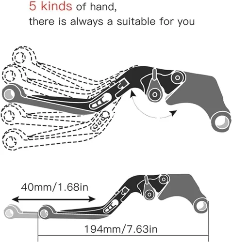 Vista 3 de Handle Clutch Brake Lever For YAMAHA FZ25 2017-2018 Motorcycle Accessories Folding Extendable Brake Clutch Levers (Color : 2)