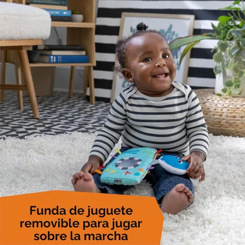 Vista 5 de Baby Einstein Ocean Explorers Musical Compact, columpio ligero para bebé, 6 velocidades multidirección, vibraciones, música, sonidos, 0-9 meses Gris