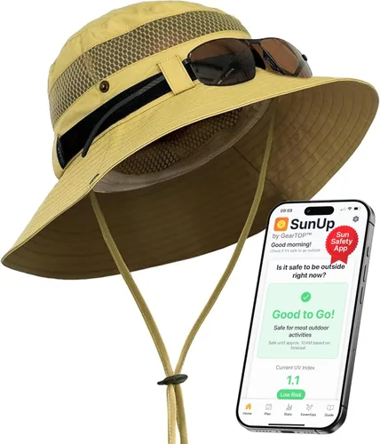 Vista 11 de GearTOP Fishing Hats for Men and Women Sun Protection, Camping Hat Bucket Hat with Strings