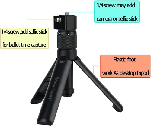Vista 8 de Bullet Time Handle Trípode multifuncional plegable de mesa para insta360 X5/X4 Insta 360 X3, ONE RS, GO 2, ONE X2, ONE R, ONE X ONE RS Sport Camera