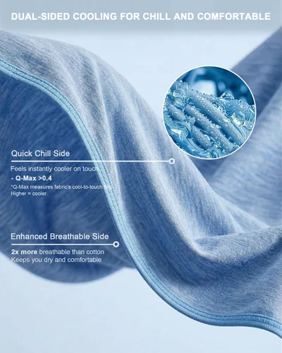 Vista 2 de Manta refrescante para personas que duermen con calor – Manta de verano delgada y ligera para cama, Q-Max> 0.4, transpirable, de doble cara, absorbe