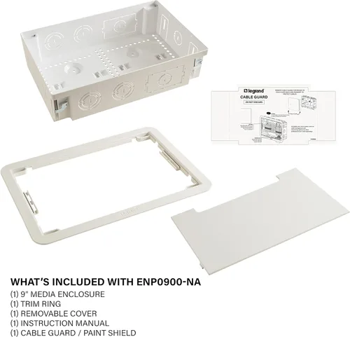 Vista 8 de Legrand - Gestión de cables OnQ, caja multimedia en pared, carcasa de cableado estructurado de doble propósito, caja de almacenamiento empotrada