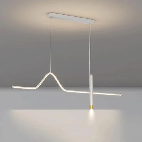 Vista 7 de Modern Simple LED Chandelier, Variable Light Ceiling Lamp Fixture, Chandelier Fixture, Height Adjustable, Used for Kitchen Island Dining Table Above