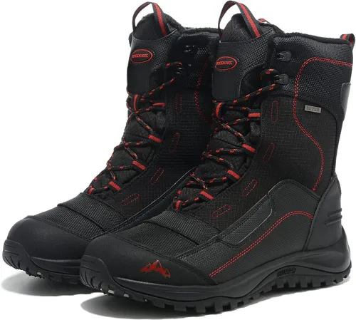 Vista 3 de Botas de nieve para hombre, más forro polar, cálidas, antideslizantes, impermeables, cómodas, montañismo, invierno, importación de esquí, botas