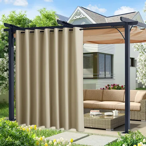 Vista 179 de NICETOWN Cortinas para Exteriores para Patio Impermeables de 84 pulgadas de Largo 2 Paneles, Cortinas de Privacidad para Exteriores con Aislamiento
