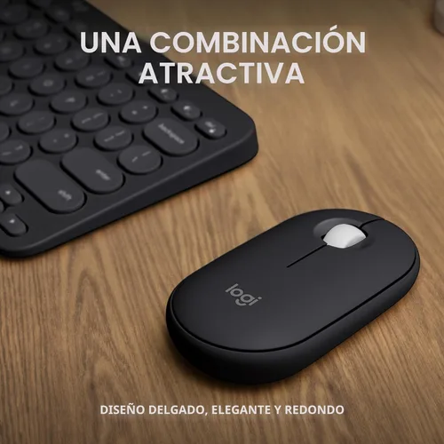 Vista 2 de Logitech Pebble 2 Combo, teclado inalámbrico y mouse, silencioso y portátil, personalizable, Logi Bolt, Bluetooth, fácil cambio entre dispositivos