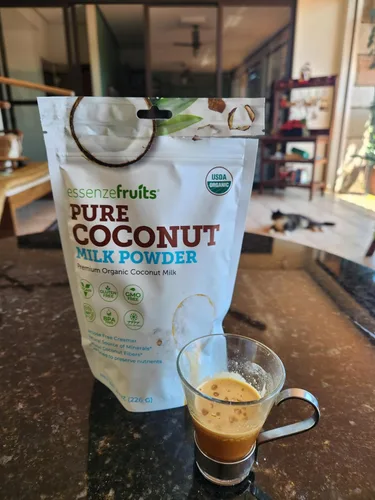 Vista 5 de Essenzefruits Leche de coco orgánica pura en polvo, sin maltodextrina premium, sin azúcar añadida, sin lácteos, orgánica USDA, vegana, apta