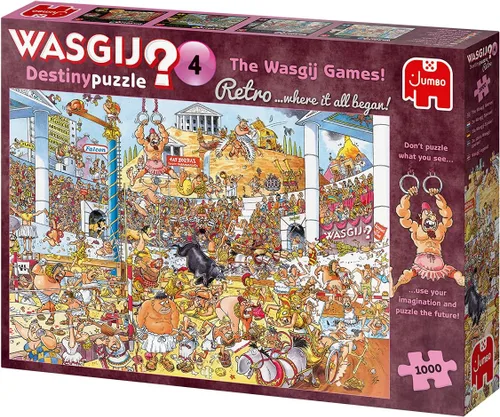 Vista 4 de Jumbo, Wasgij, Retro Destiny 4 - The Wasgij Games!, Rompecabezas únicos para adultos, 1000 piezas