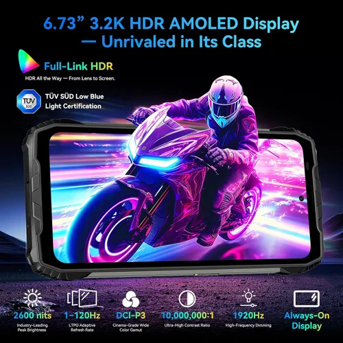 Vista 7 de Blackview XPLORE 2 Gemini AI 5G - Teléfono resistente con proyector, Dimensity 8300 Android 15 6.73" 3.2K AMOLED 20000mAh/120W 36GB+256GB T-Mobile