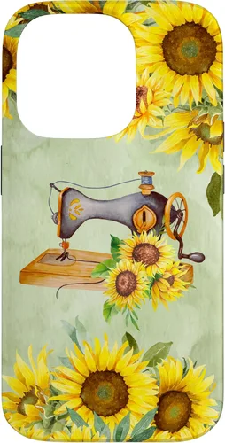 Vista 17 de iPhone 16 Sewing Machine Quilter Sewing, Sunflowers Sewing Machine Case