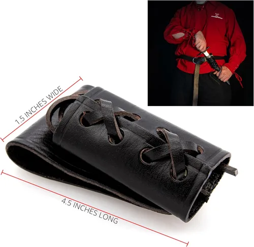Vista 2 de Armory Replicas™ - Funda de daga de cuero genuino - Rana espada ajustable de inspiración medieval para armas pequeñas