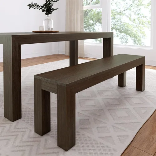 Vista 19 de Plank+Beam Banco de comedor de 60 pulgadas para comedor, banco para mesa de 72 pulgadas, asiento de comedor, banco de madera al aire libre, banco