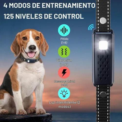 Vista 2 de Collar de entrenamiento para perros – Collar de entrenamiento para perros de 4000 pies con control remoto impermeable, collar electrónico con luz