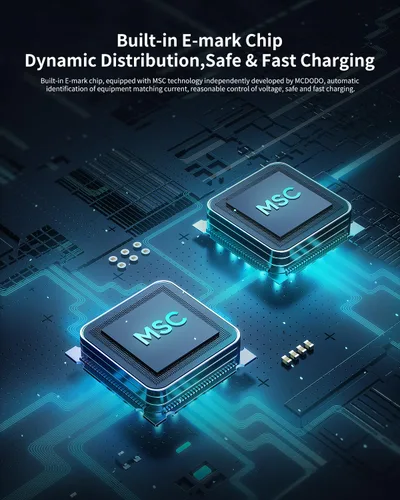 Vista 4 de mcdodo Cable de carga USB C a USB C, cable de datos transparente, PD de 100 W, cargador digital, apagado automático, protección de doble núcleo